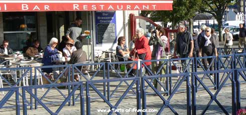 Concarneau market cafe Brittany