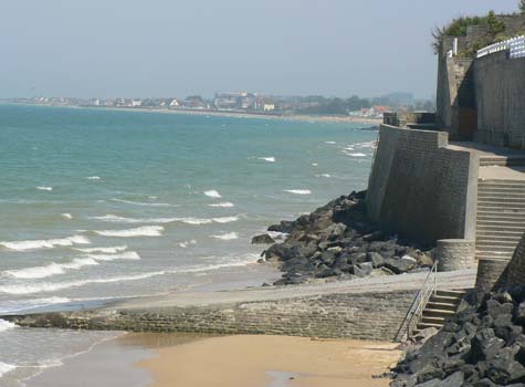 Arromanches les bains sea wall Calvados  Normandy 
